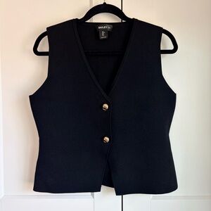 Bailey 44 Black Vest with Gold Buttons | L